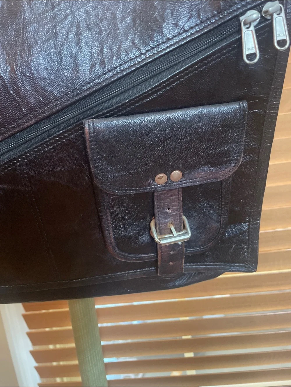 Grasslanders Australia Brown Leather Messenger Bag with Front Pocket (OL3)
